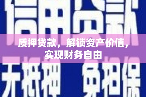 新华质押贷款，解锁资产价值，实现财务自由