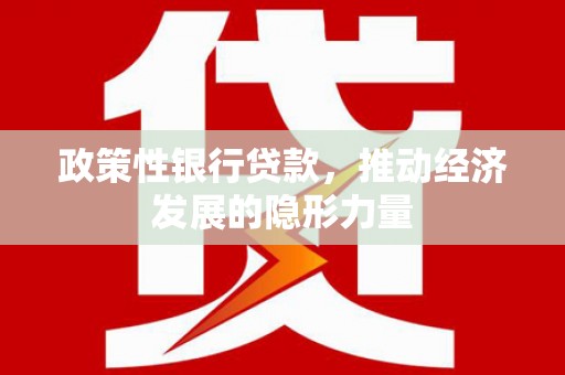 新华政策性银行贷款，推动经济发展的隐形力量