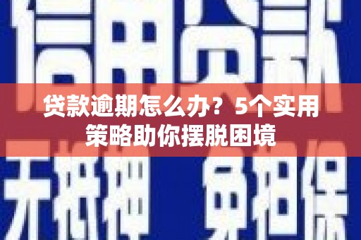 新华贷款逾期怎么办？5个实用策略助你摆脱困境