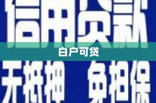 新华白户可贷