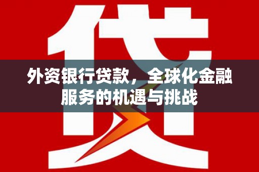 新华外资银行贷款，全球化金融服务的机遇与挑战