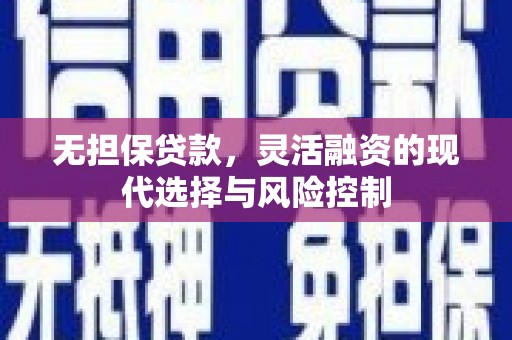 新华无担保贷款，灵活融资的现代选择与风险控制