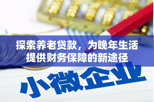 新华探索养老贷款，为晚年生活提供财务保障的新途径