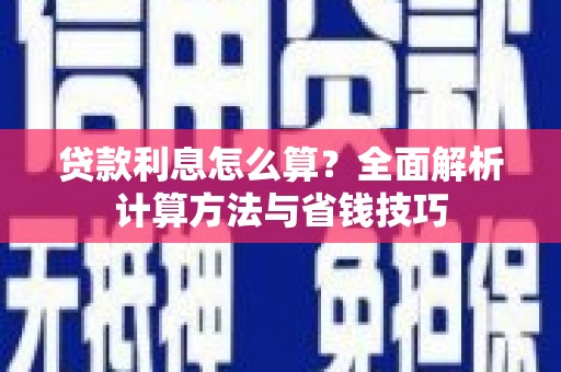 新华贷款利息怎么算？全面解析计算方法与省钱技巧