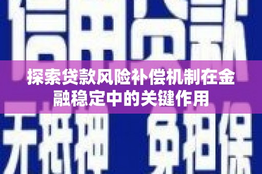 新华探索贷款风险补偿机制在金融稳定中的关键作用