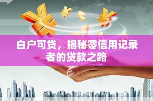 新华白户可贷，揭秘零信用记录者的贷款之路