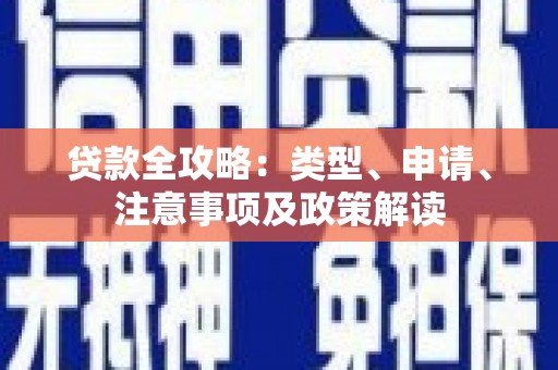 新华贷款全攻略：类型、申请、注意事项及政策解读